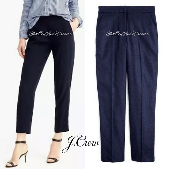 J.Crew NWT navy linen pull on ankle pants *shop@iamwarrior - Picture 1 of 9
